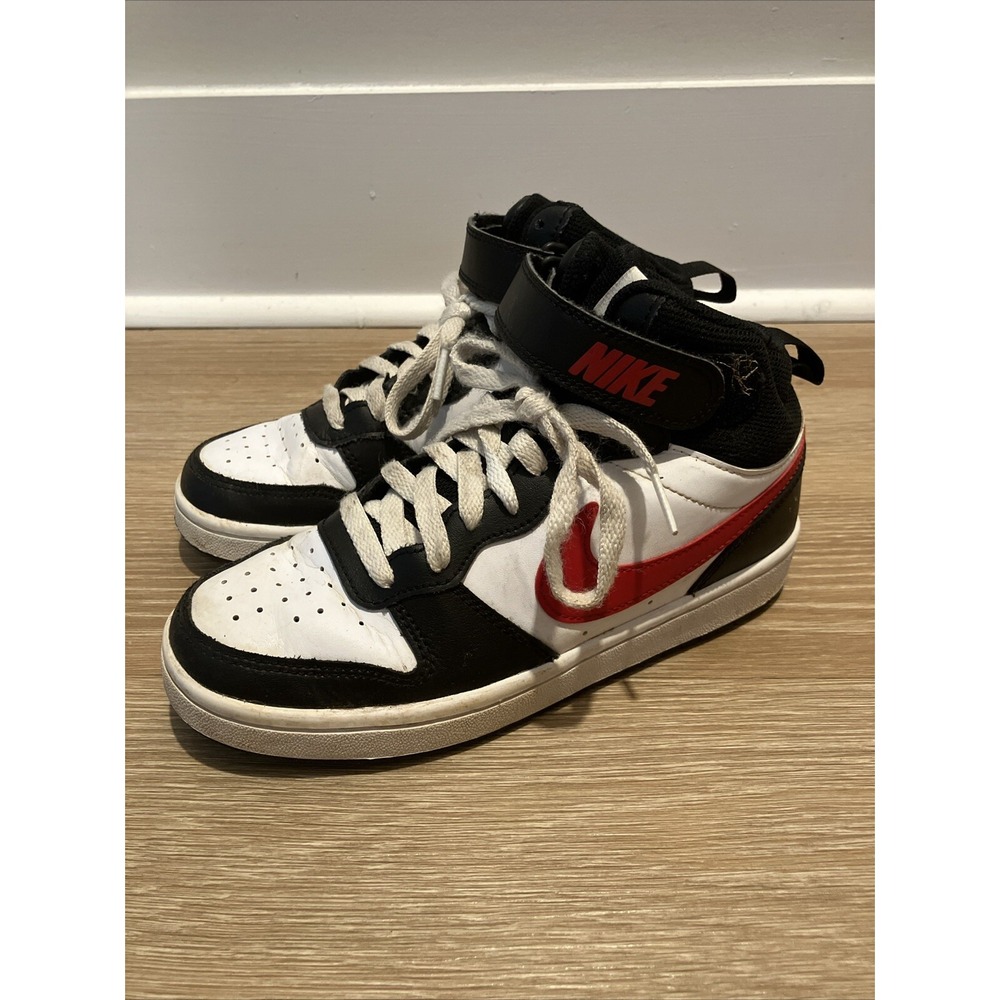 Nike Court Borough Mid 2 White Black University Red DO5889-161 Size 4Y
